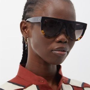 Celine D-Frame Acetate Sunglasses Womens Black Multi